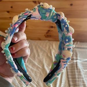 Lele Sadoughi x Lily Pulitzer Cabana Cocktail Pearl and Shell headband!